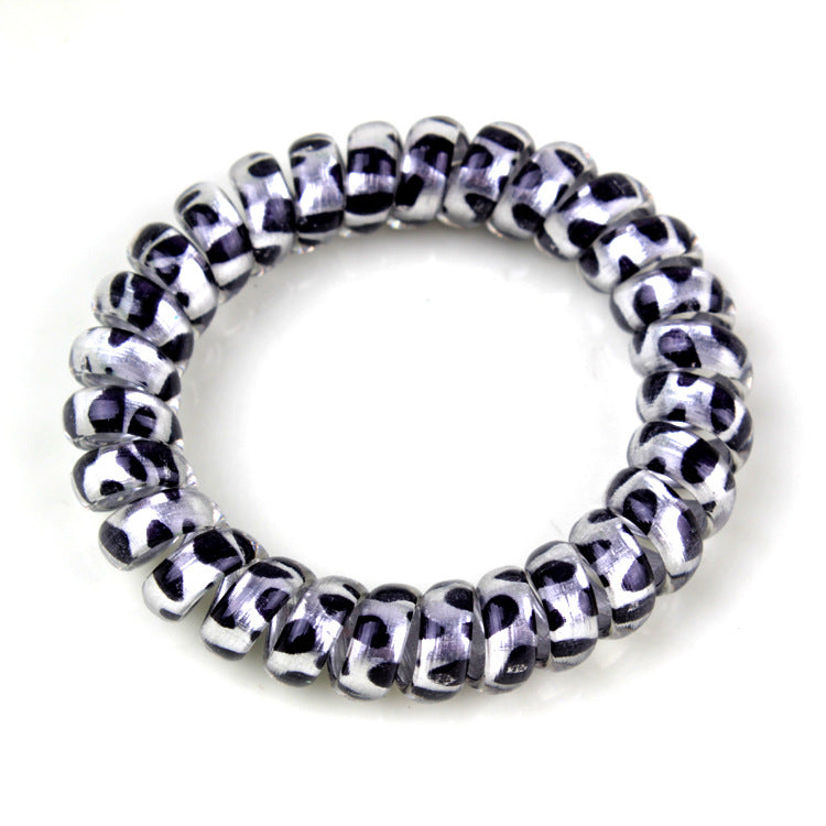 Lot de 10 Élastiques torsadés imprimé Leopard