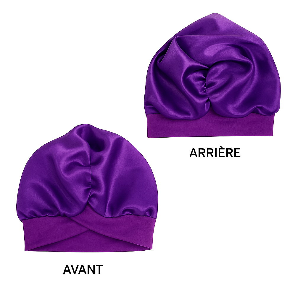 Bonnet en satin Anti frisottis - Protection nuit - Spécial cheveux curly & 4C