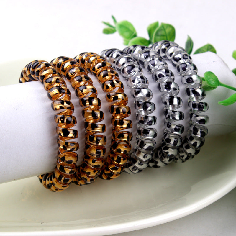 Lot de 10 Élastiques torsadés imprimé Leopard