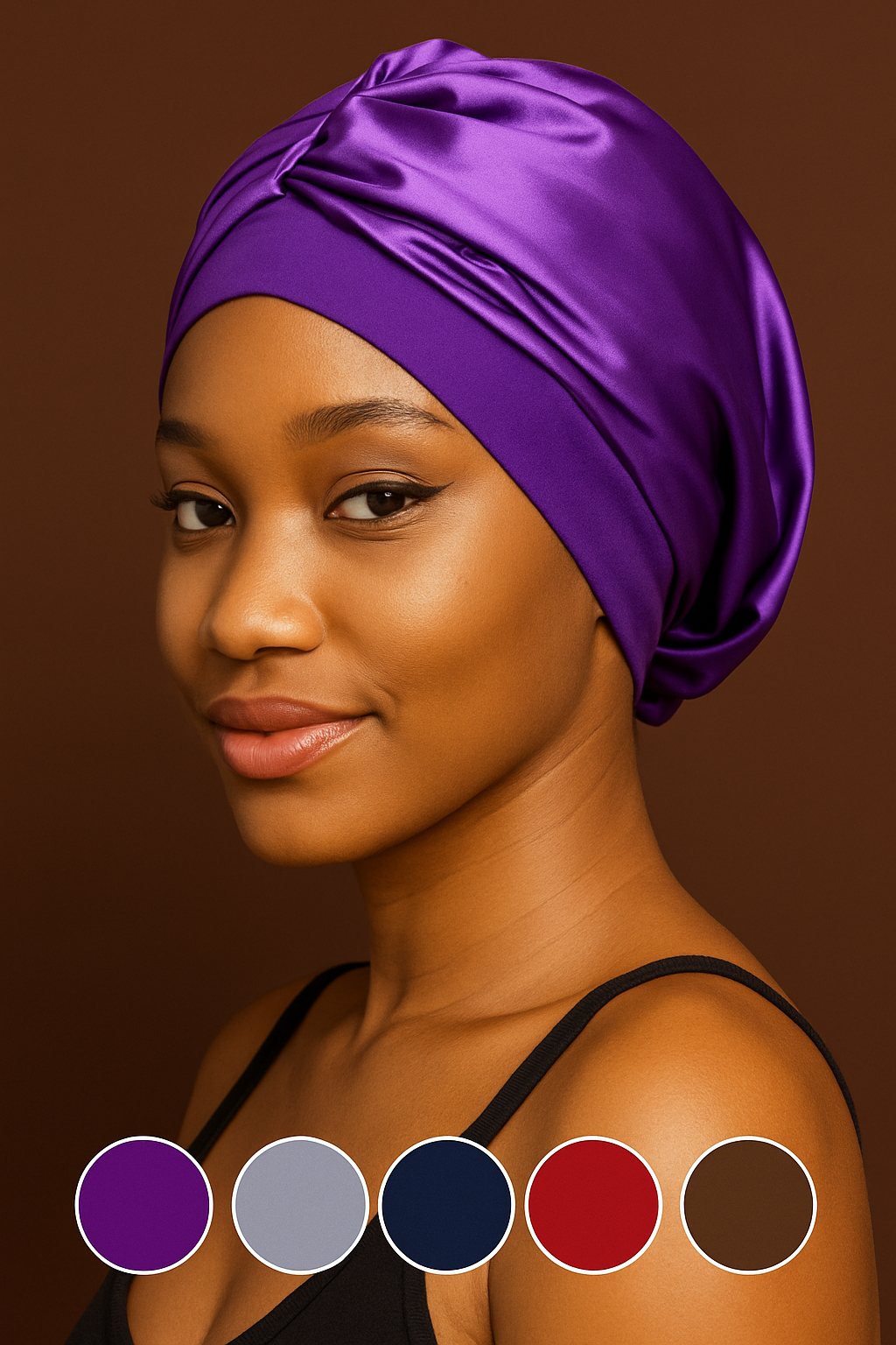 Bonnet en satin Anti frisottis - Protection nuit - Spécial cheveux curly & 4C