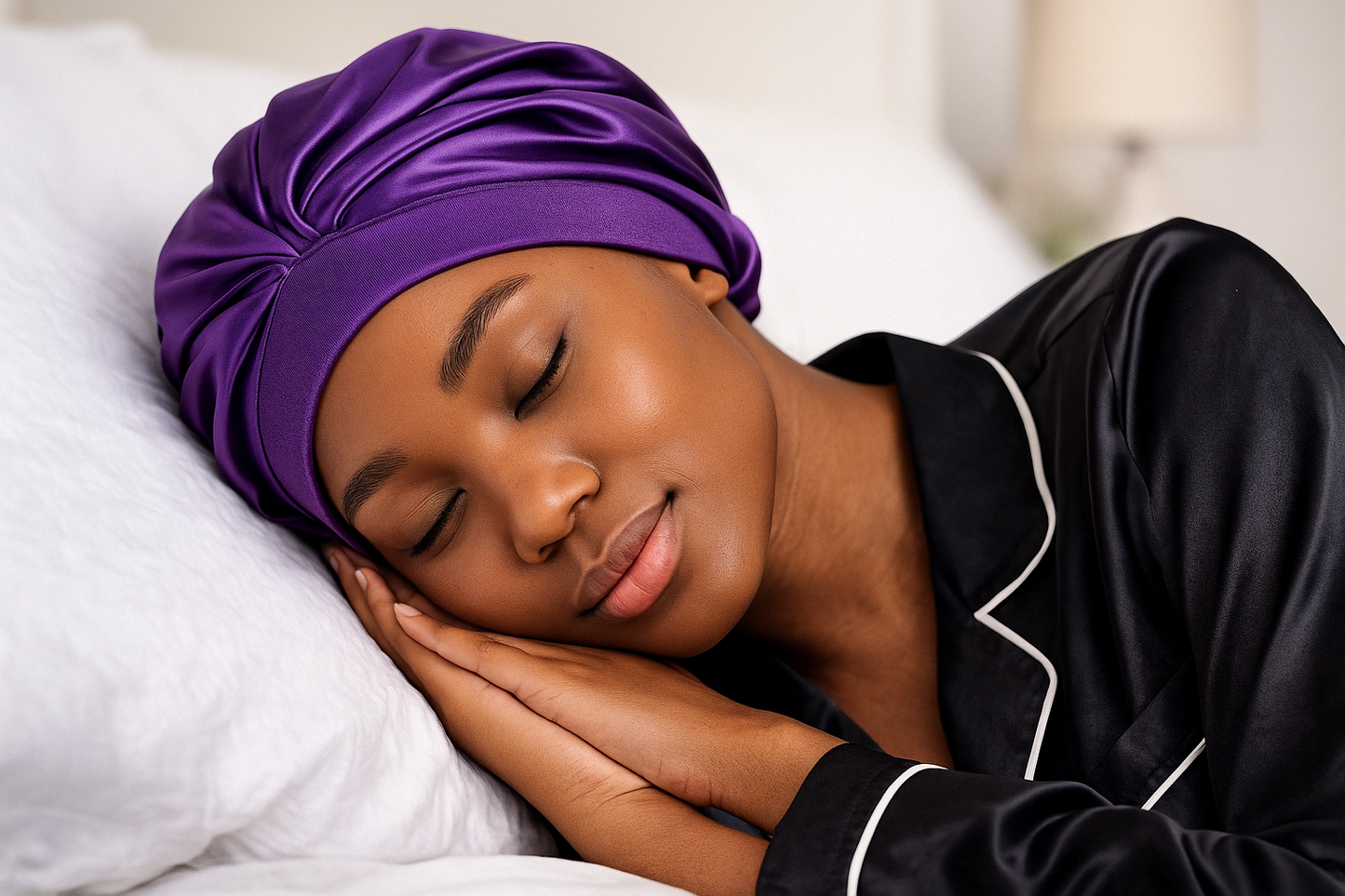 Bonnet en satin Anti frisottis - Protection nuit - Spécial cheveux curly & 4C