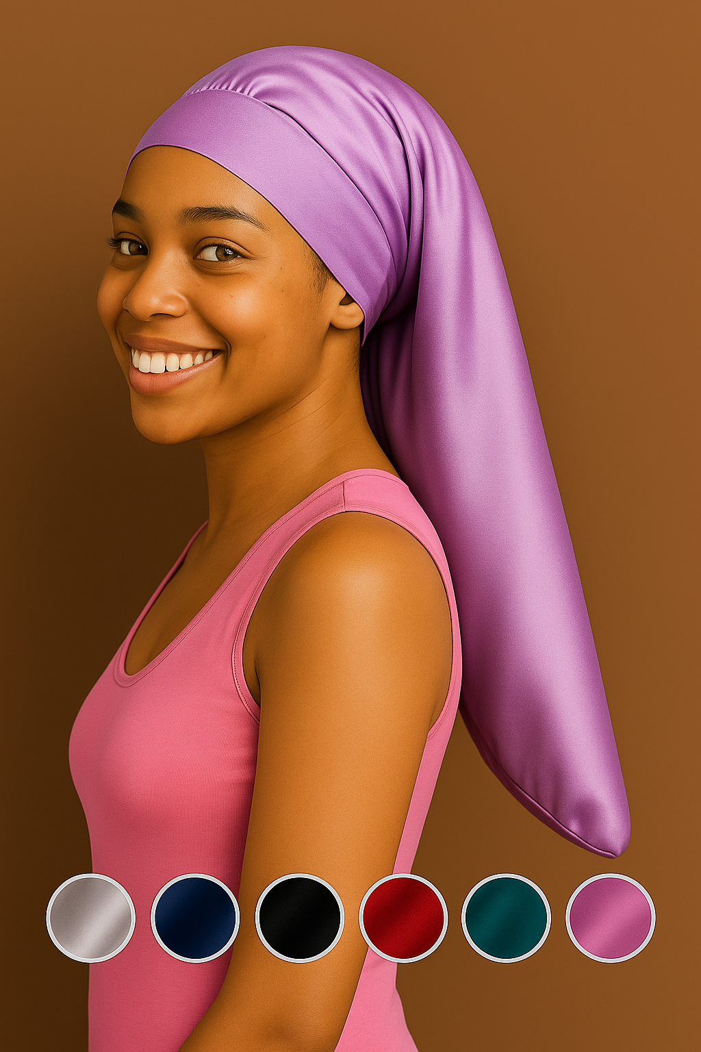 Bonnet en satin Anti frisottis - Cheveux long - Spécial cheveux curly & 4C