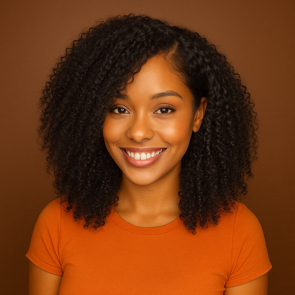 Wig Kinky Curly Human Hair  avec frange