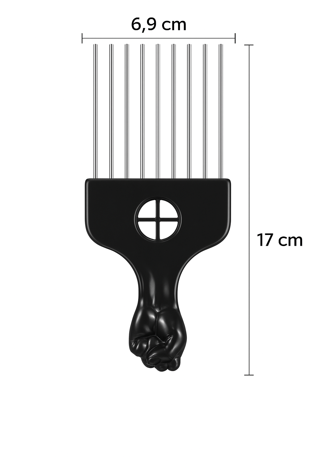 Lot de 3 peignes à dents large en acier