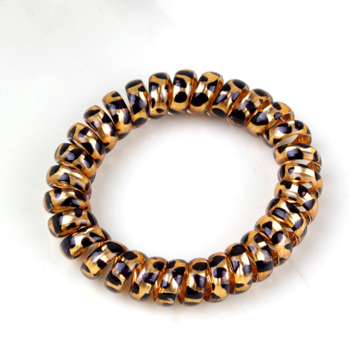 Lot de 10 Élastiques torsadés imprimé Leopard